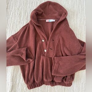 FP Beach chocolate brown button up